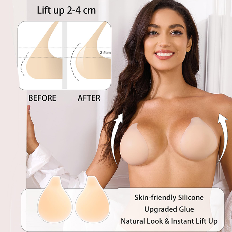 Backless Bra Sticky - 1/2 paia di reggiseni appiccicosi da