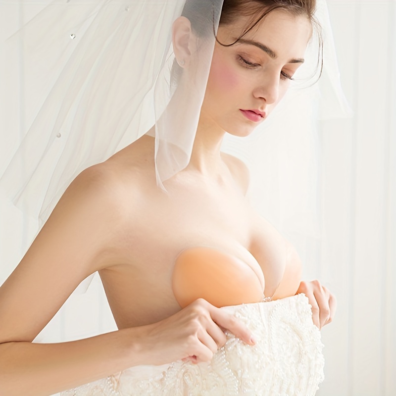 Plunge Bra Push Up - Reggiseno in silicone invisibile da donna,