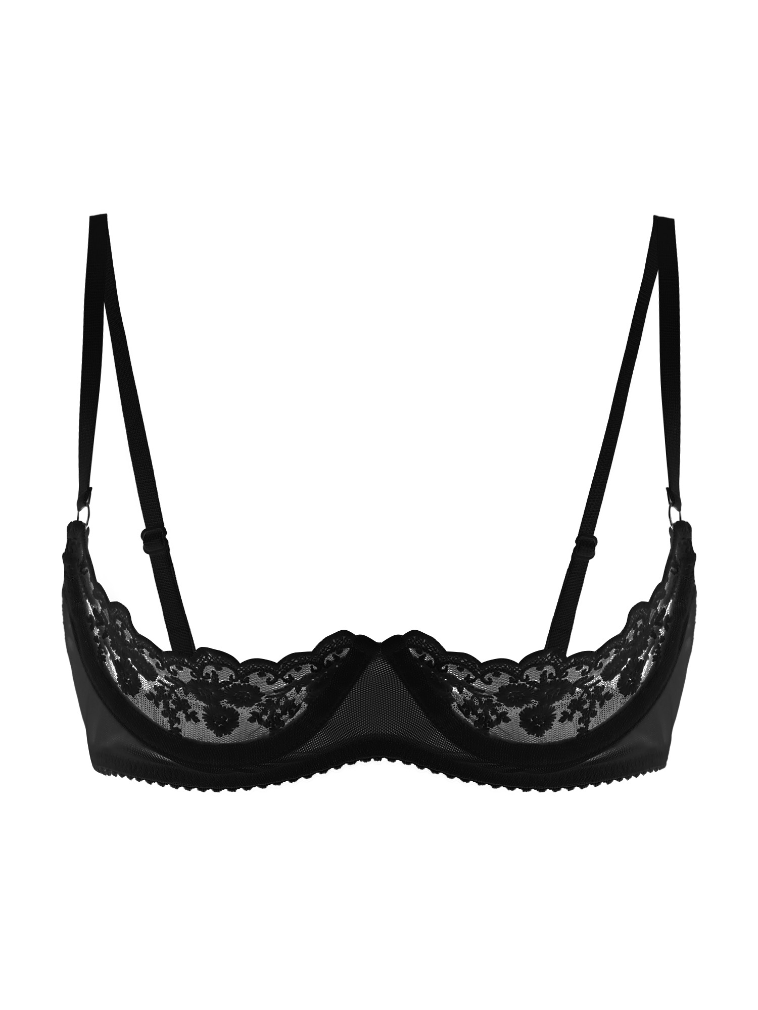 Sheer Bra Lace - Reggiseno Sexy da Donna con Coppe