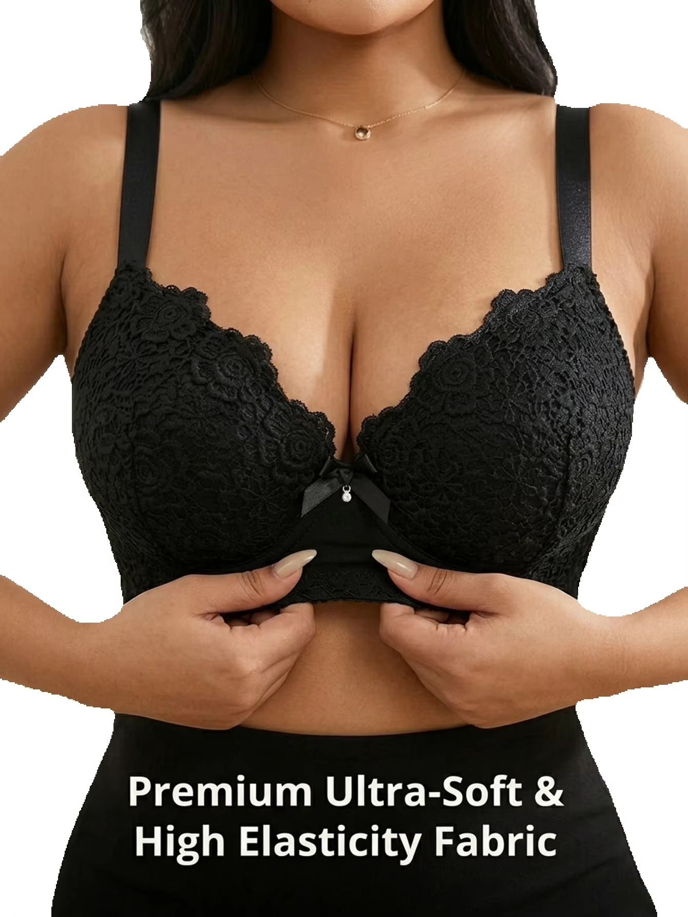 Plunge Bra Push Up - Reggiseno push-up floreale da donna taglie