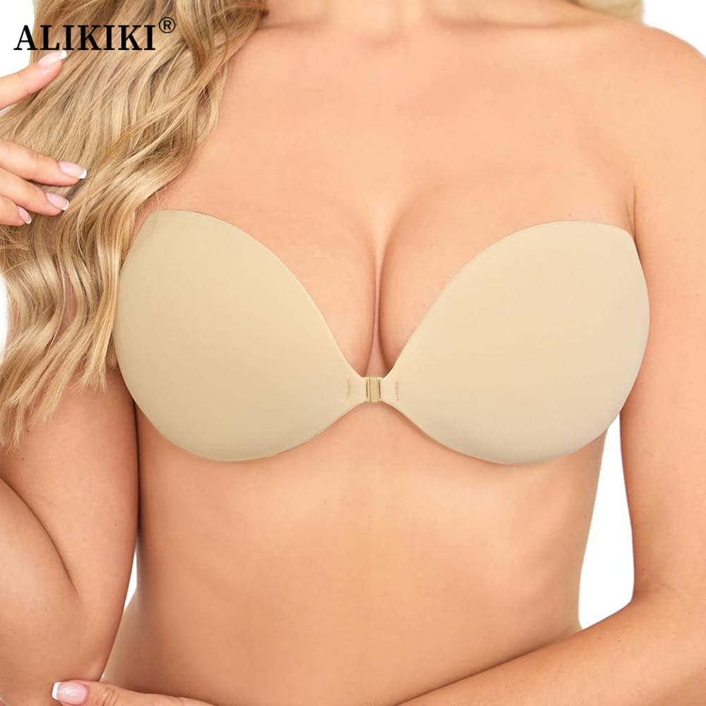 Backless Bra Sticky - Reggiseno adesivo invisibile push-up da donna,