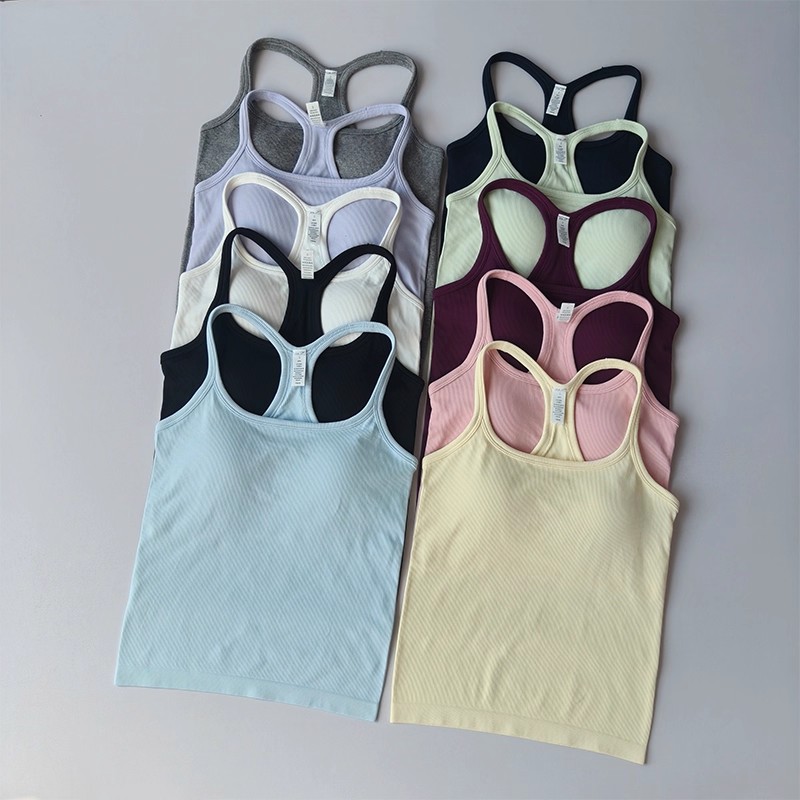 T Shirt Bra Seamless - Canotta sportiva da yoga da donna