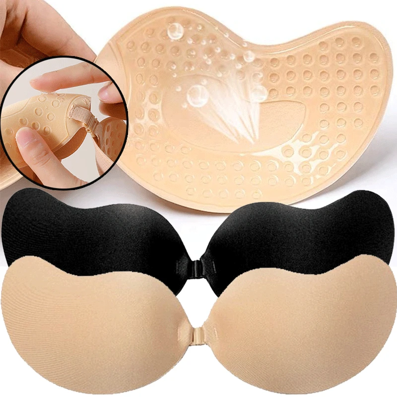 Plunge Bra Push Up - Copricapezzoli Adesivi Riutilizzabili Taglie A-D, Reggiseno