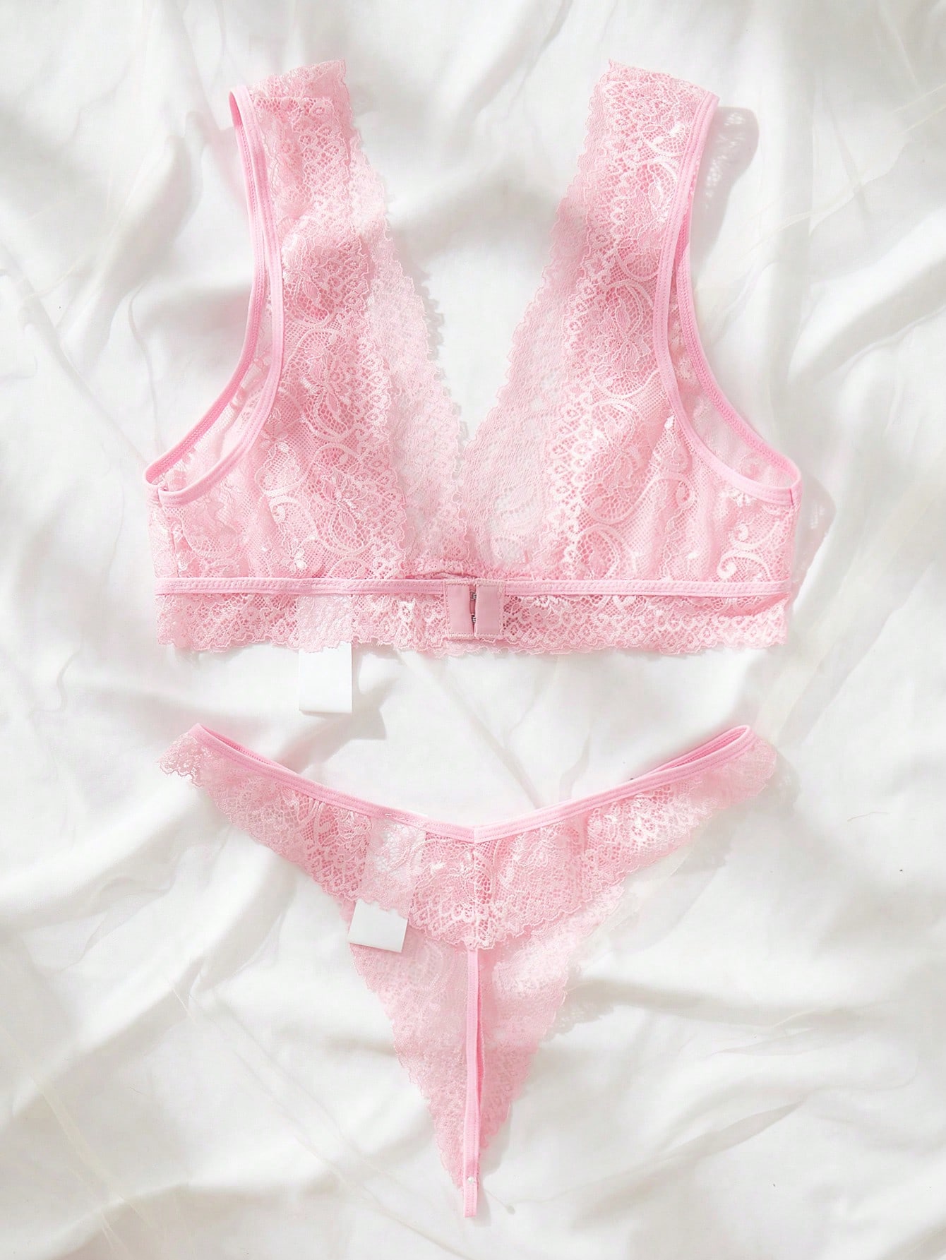 Set di Lingerie in Pizzo Rosa, - Lace Bralette Set recensione e prezzo