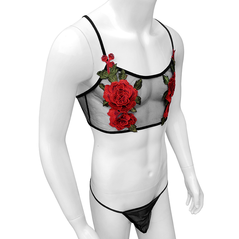 Set di lingerie sexy da uomo c - Sheer Mesh Bra recensione e prezzo